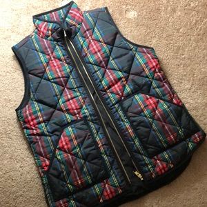 J Crew Plaid Puffer Vest Size S